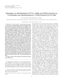 Modulation of AhR-Mediated CYP1A1 mRNA and EROD Activities
