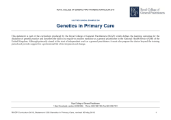 Genetics in Primary Care