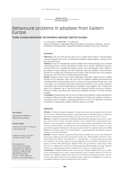 Behavioural problems in adoptees from Eastern Europe