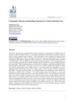 Community Libraries and Reading Programs for Youth