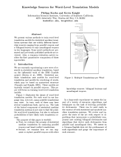Knowledge Sources for Word-Level Translation Models Philipp