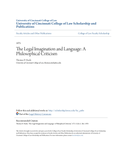 The Legal Imagination and Language