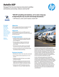 HP Managed Print services optimizes business processes | IT case