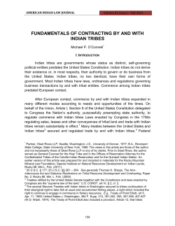 fundamentals of contracting by and with indian tribes