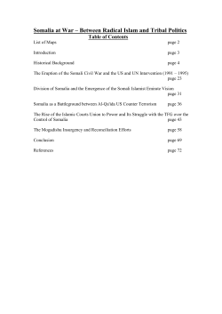 Somalia at War – Between Radical Islam and Tribal Politics