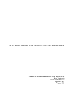 The Idea of George Washington: A Short Historiographical
