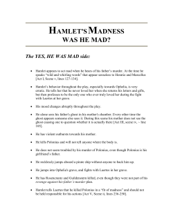 Hamlet: mad or sane