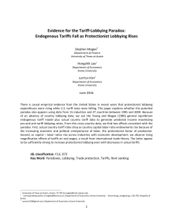 Evidence for the Tariff‐Lobbying Paradox