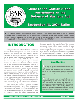 Guide to the Constitutional Amendment on the Defense of Marriage