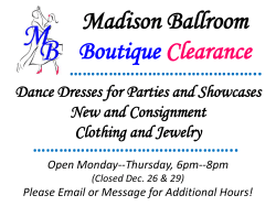 Madison Ballroom Boutique Clearance