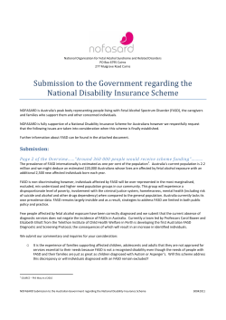 Submission DR807 - National Organisation for Fetal Alcohol