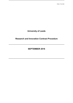 University of Leeds Research and Innovation Contract Procedure