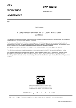 cen workshop agreement cwa 16624-2