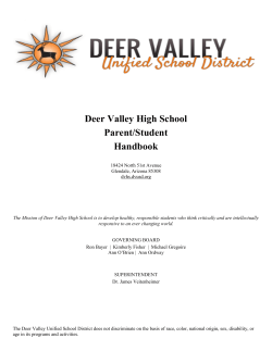 Deer Valley High School Parent/Student Handbook
