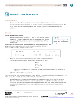 Lesson 3: Linear Equations in