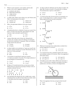 Name: 1) Which two terms represent a vector quantity and the scalar