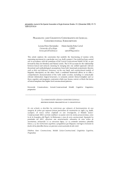 Pragmatic and Cognitive Constraints on Lexical