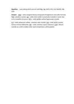 Question: i was asking which one are solid Mgs, AgI, NiCl2, K2S