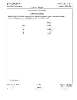 VERIZON CALIFORNIA INC. SCHEDULE Cal. P.U.C. No. K