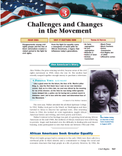 Challenges and Changes in the Movement