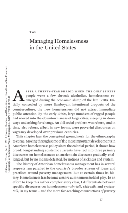 Managing Homelessness in the United States