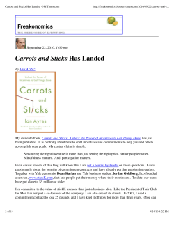 Carrots and Sticks Has Landed