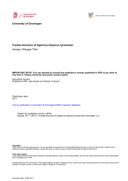 Crystal structure of Agaricus bisporus tyrosinase