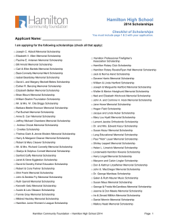 Scholarship Checklist - Hamilton City School District