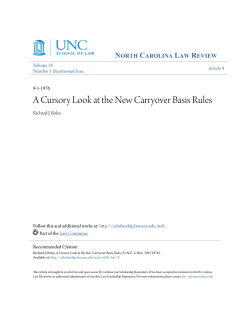 A Cursory Look at the New Carryover Basis Rules