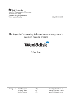 The impact of accounting information on management`s decision
