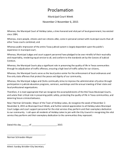 Proclamation - Town of Holiday Lakes