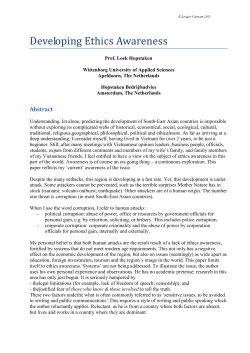 Developing Ethics Awareness &ndash;continued discussion