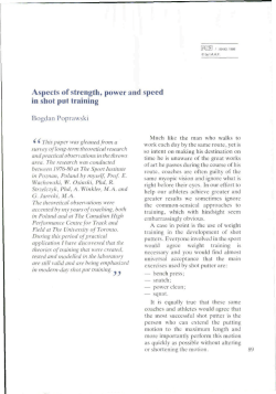 Aspects of strength, power and speed in shot put training