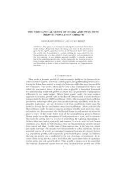 THE NEOCLASSICAL MODEL OF SOLOW AND SWAN WITH