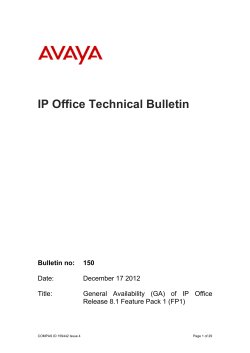 IP Office Technical Bulletin number 150
