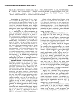 GLACIAL LANDFORMS IN IUS CHASMA, MARS &ndash; INDICATORS OF
