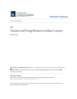 Taxation and Doing Business in Indian Country
