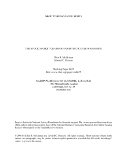 THE STOCK MARKET CRASH OF 1929: IRVING FISHER WAS