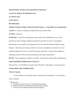 Final CMS Rule - Medicare ACOs - Massachusetts Medical Society
