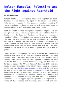 Nelson Mandela, Palestine and the Fight against Apartheid