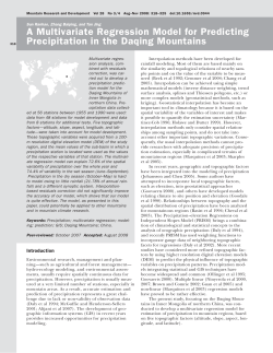A Multivariate Regression Model for Predicting Precipitation in the