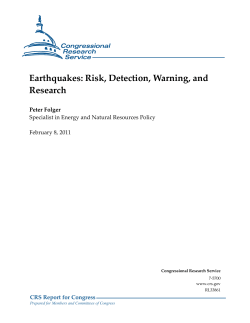 Earthquakes: Risk, Detection, Warning, and Research [February 8