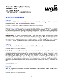 to see the 2017 Percussion Proposals