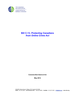 Bill C-13, Protecting Canadians from Online Crime Act