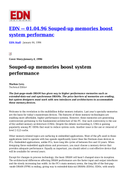 EDN -- 01.04.96 Souped-up memories boost system performanc