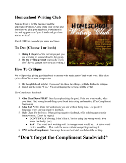 Don`t forget the Compliment Sandwich! - Homeschool