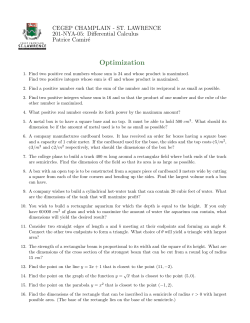 Optimization - SLC Home Page - Cegep Champlain