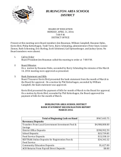 Board Minutes 4 11 2016 - Burlington Area School District