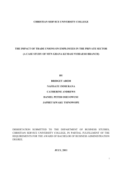 christian service university college the impact of trade unions