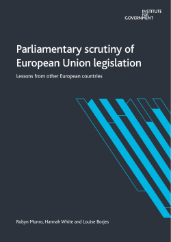 Parliamentary scrutiny of European Union legislation
